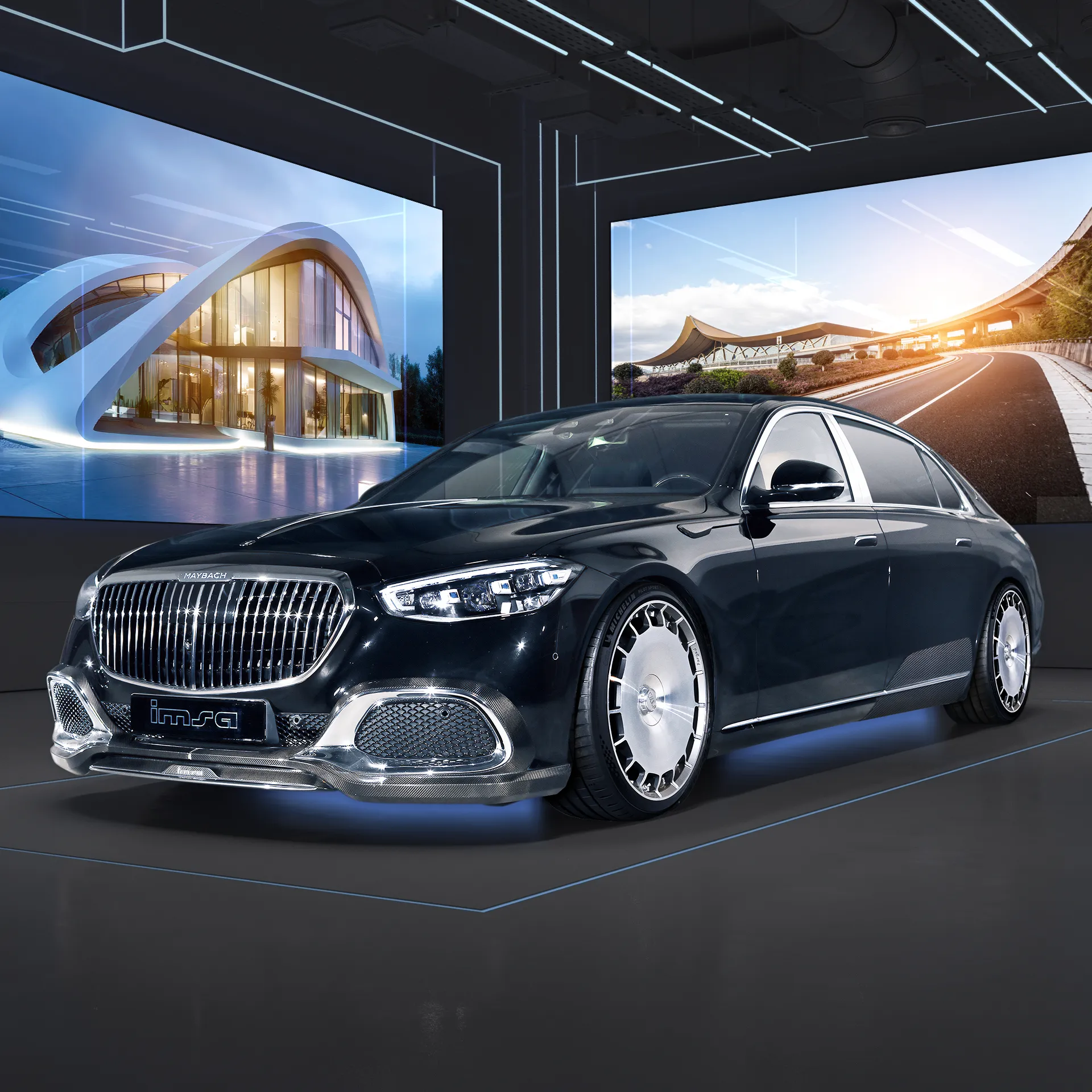 IMSA Presence Class auf Basis des Mercedes-Maybach W223 in der Gesamtansicht von vorn